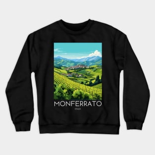 A Pop Art Travel Print of Monferrato - Italy Crewneck Sweatshirt